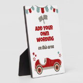 Race Car Thema Begrüßungszeichen Fotoplatte (Seite)