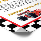 Race Car Thema Geburtstag Time Kapsel Spiel Poster (Ecke)
