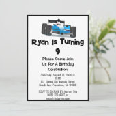 Race Car thematisch Geburtstag Einladung (Stehend Vorderseite)