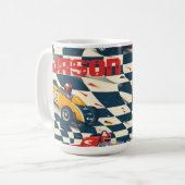 Race Car Themed Coffee Mug Kaffeetasse (Vorderseite Links)