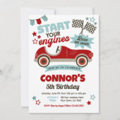 Race Car Themed Party Einladung (Vorderseite)