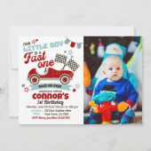 Race Car Themed Party Einladung für den 2. Geburts (Vorderseite)