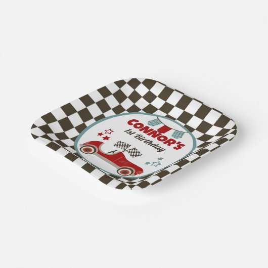 Race Car Themed Party Pappteller (Gewinkelt)