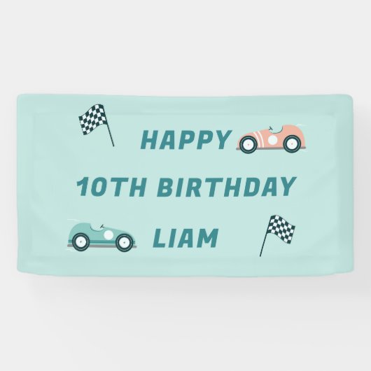 Race Car ThemenBirthday Party Banner (Horizontal)