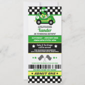Race Car Ticket Art Geburtstagsparty Einladung (Vorderseite)