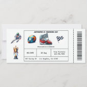 Race Car Ticket Geburtstagsparty Einladung (Vorderseite)