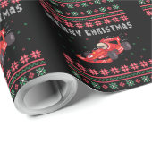 Race Car Ugly Christmas Sweater Geschenkpapier (Rolleneckpunkt)