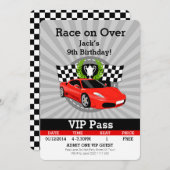 Race Car VIP Pass Einladung Geburtstag! (Vorne/Hinten)