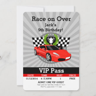 Race Car VIP Pass Einladung Geburtstag!