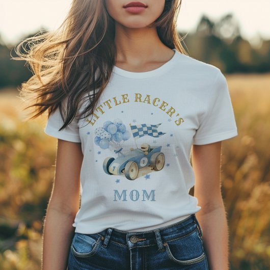 Race Car Watercolor Little Racer Mom Boy Tri-Blend Shirt