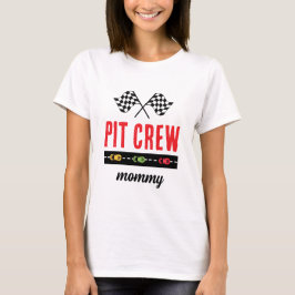 Race Car White Pit Crew Mommy T-Shirt