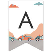 Race Car Zwei Fast 2 Neugieriges Party zum Geburts Wimpelkette (Dritte Fahne)