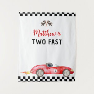 Race Car Zwei schnelles Geburtstagsgeschenk Wandteppich