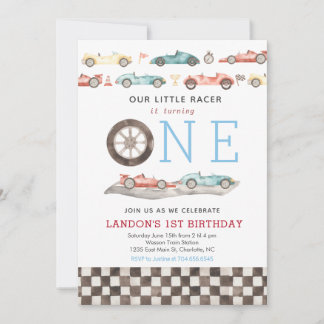 Race Card Birthday Invitation Einladung