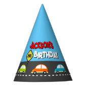 Race Cars Boy Geburtstagsparty Partyhütchen (Vorderseite)