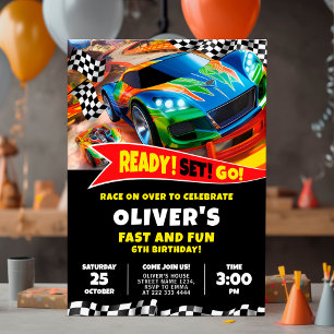 Race Cars Einladung zum Geburtstag