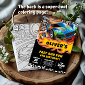 Race Cars Geburtstag und Farbe Einladung