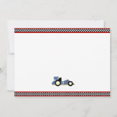 Race Cars Kinderdusche/GeburtstagEinladung Einladung (Rückseite)