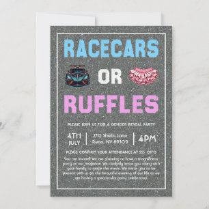 Race Cars oder Ruffles Gender Reveve Einladung