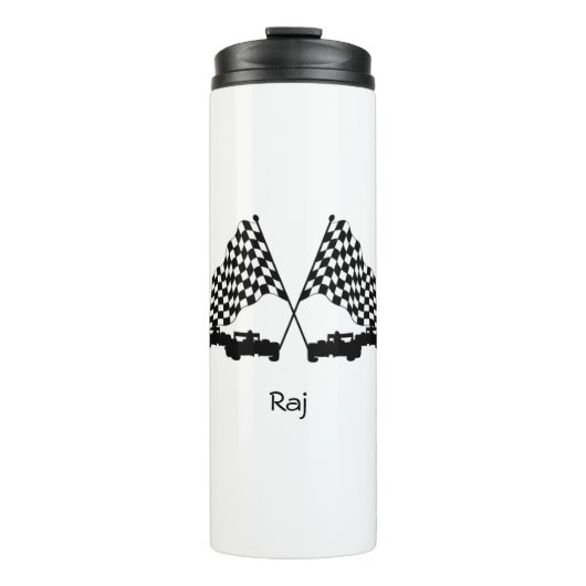 Race Cars Silver Personal Thermosbecher (Vorderseite)