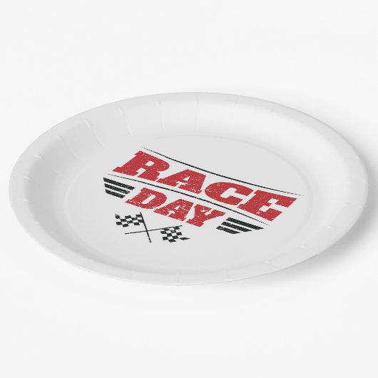 Race Day Checkered Flag Car Racing Medium Gift Bag Pappteller (Schrägansicht)