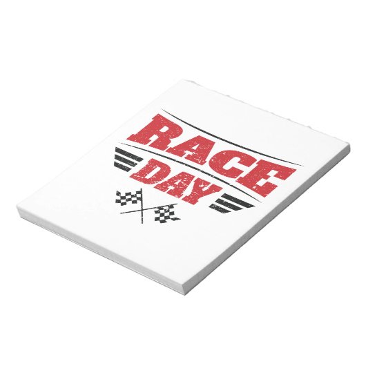 Race Day Checkered Flag Car Racing Medium Notizblock (Rotiert)