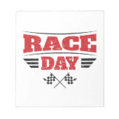 Race Day Checkered Flag Car Racing Medium Notizblock (Vorderseite)