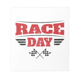 Race Day Checkered Flag Car Racing Medium Notizblock