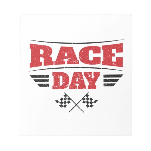 Race Day Checkered Flag Car Racing Medium Notizblock (Vorderseite)