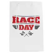 Race Day Checkered Flag Car Racing Mittlere Geschenktüte (Vorderseite)