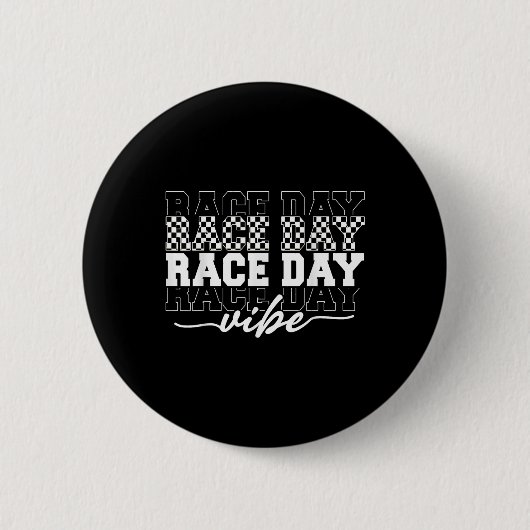 Race Day Vibes Checkered Coquette Bow Car Racing m Button (Vorderseite)