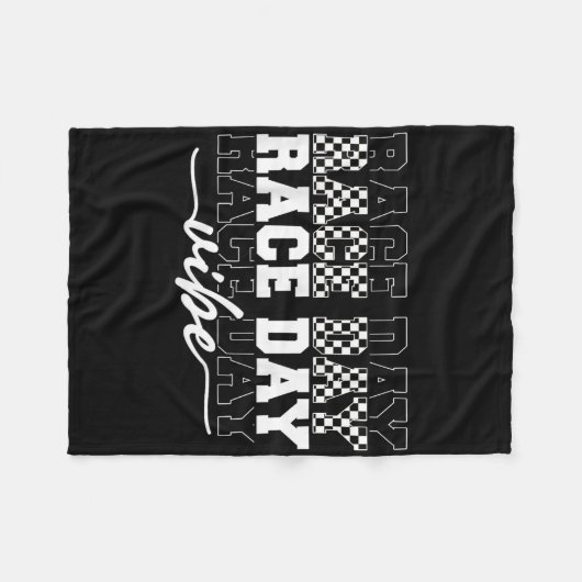 Race Day Vibes Checkered Coquette Bow Car Racing m Fleecedecke (Vorderseite (Horizontal))