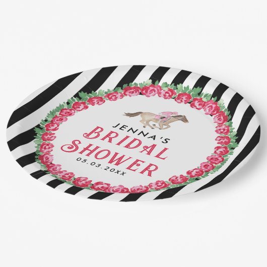 Race Derby Brautparty Pappteller (Schrägansicht)