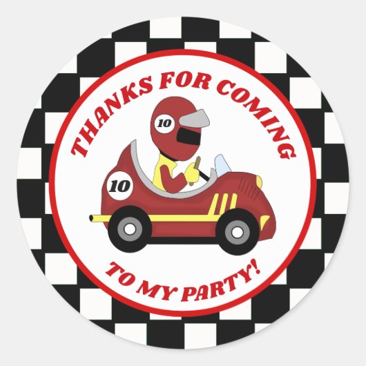 Race Fans Personalisiert Geburtstagsparty Sticker (Vorderseite)