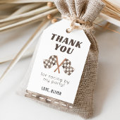 Race Flags Birthday Party Tag, Race Car Danke Geschenkanhänger