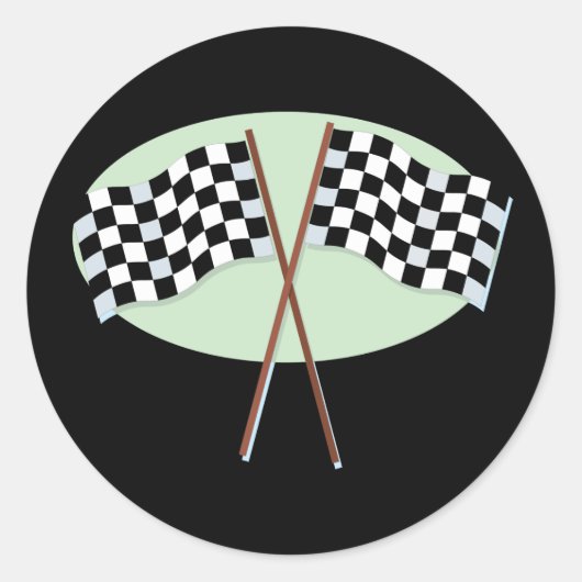 Race Flags Crossed Runder Aufkleber (Vorderseite)