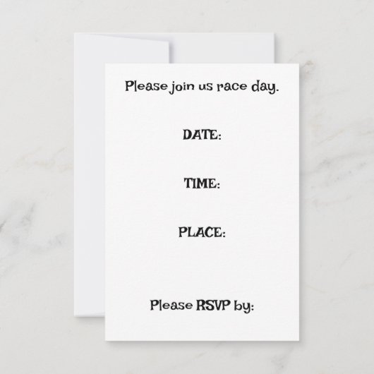 RACE HORSE DERBY-PARTY EINLADUNG (Rückseite)