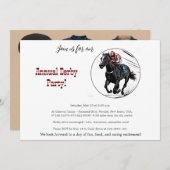 Race Horse Derby Party Einladung (Vorne/Hinten)