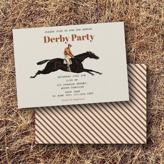 Race Horse Derby Party Equestrian Racing Birthday Einladung