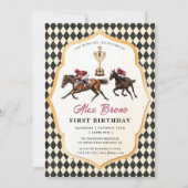 Race Horse Derby Party Reitsporn Einladung (Vorderseite)