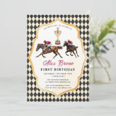 Race Horse Derby Party Reitsporn Einladung (Stehend Vorderseite)