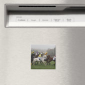 Race Horse Field Square Magnet (In Situ (Geschirrspüler))