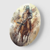 Race Horse Jockey Entschlossenheit Große Wanduhr (Winkel)