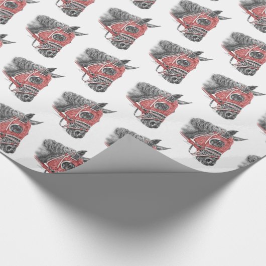 Race Horse Portrait Silks Geschenkpapier (Ecke)