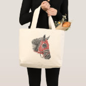 Race Horse Portrait Silks Jumbo Stoffbeutel (Vorderseite (Produkt))