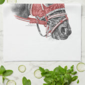 Race Horse Portrait Silks Küchentuch (Gefaltet)