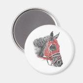 Race Horse Portrait Silks Magnet (Vorderseite/Rückseite)