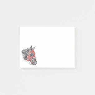 Race Horse Portrait Silks Post-it Klebezettel