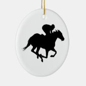 Race Horse Silhouette Keramik Ornament (Rechts)