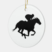 Race Horse Silhouette Keramik Ornament (Links)